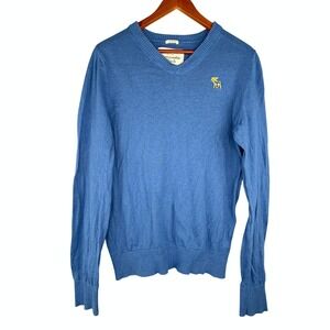 Y2K Abercrombie & Fitch Sweater Mens Large Muscle Fit Blue Cashmere Blend Moose